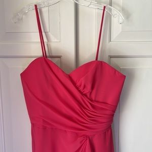 Jordan Fashions Strapless Pink Chiffon Formal Gown